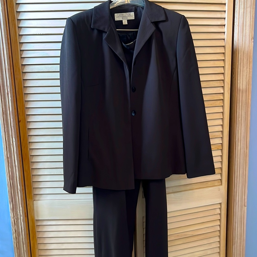 Larry Levine dark brown pants suit ( pants and jacket)